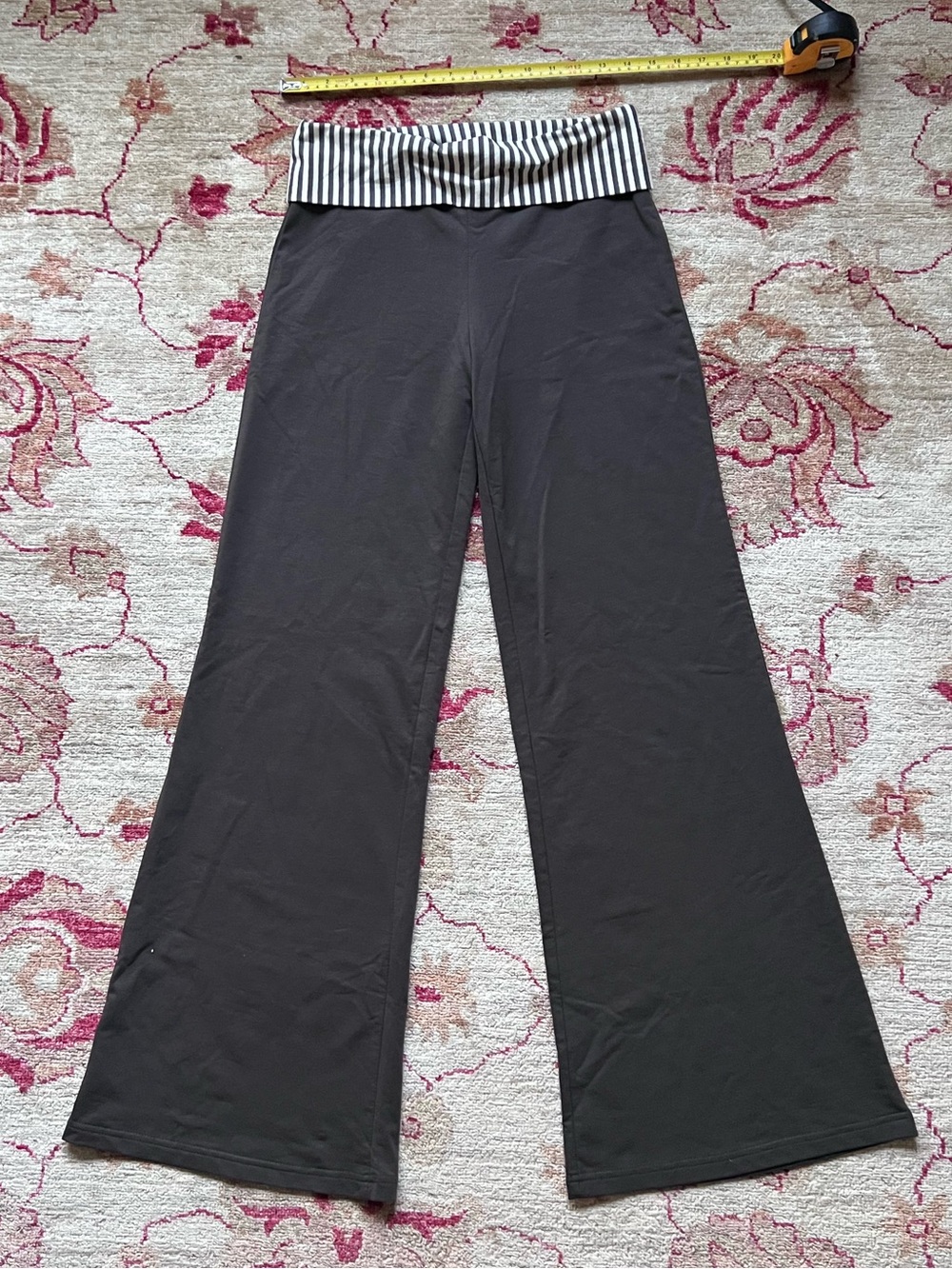 Edikted NWT Viral Chocolate Brown Foldover Waist Wide Leg Pants